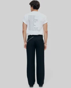 Pantalon en laine coupe large noir