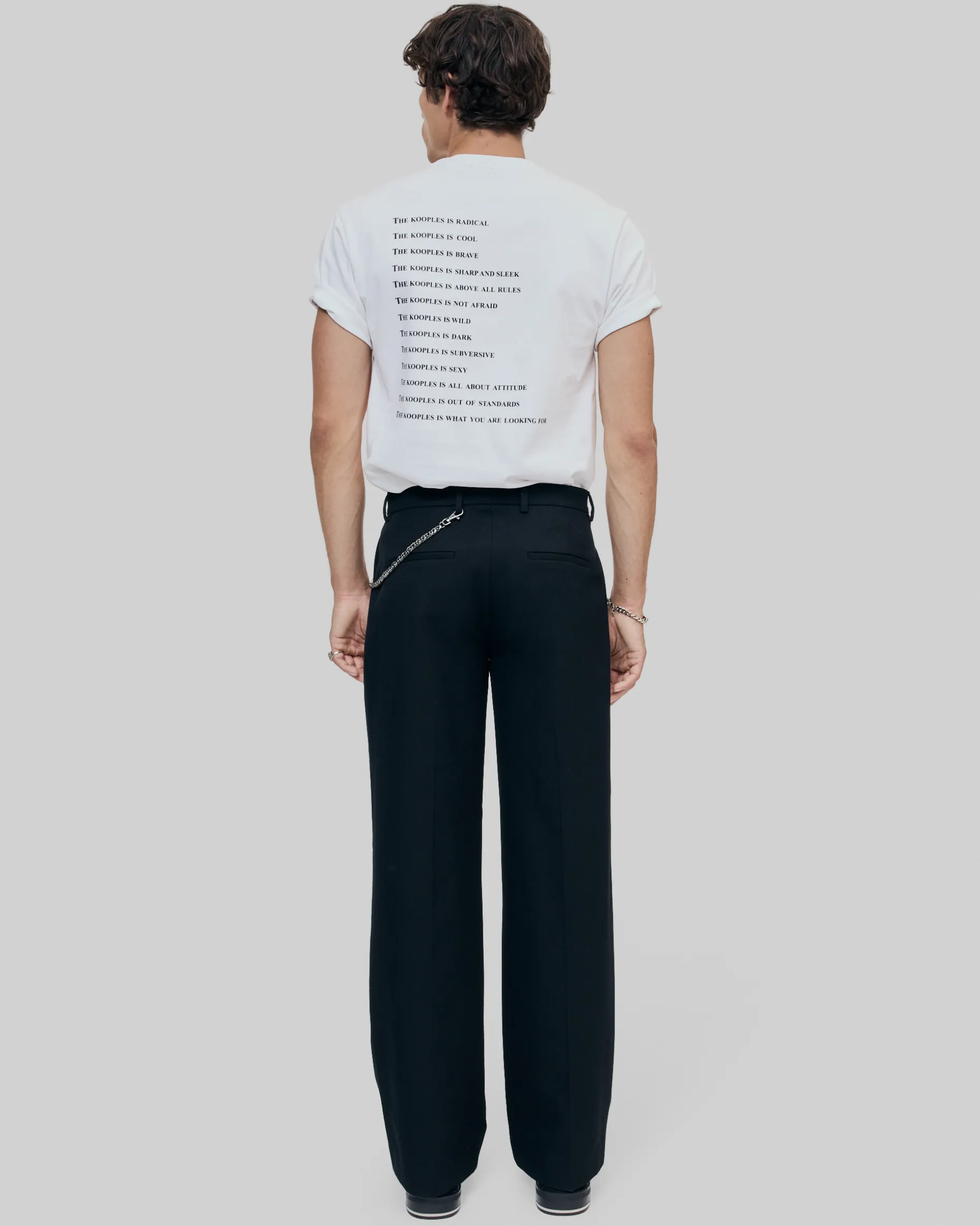 Pantalon en laine coupe large noir