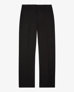 Pantalon large avec bande en laine noir