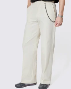 Pantalon large à chaîne beige