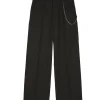 Pantalon large à chaîne noir