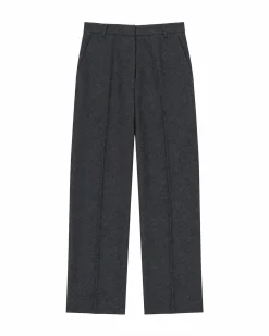 Pantalon large en flanelle gris