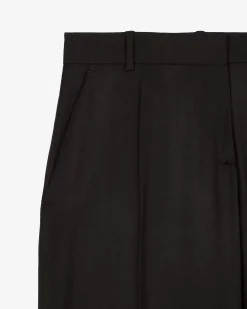 Pantalon large en laine noir