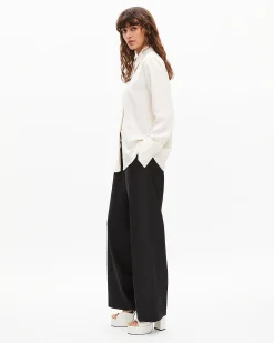 Pantalon large en laine noir