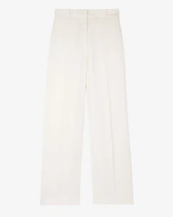 Pantalon large en satin écru