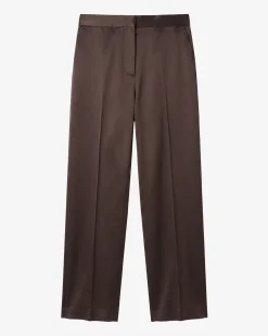 Pantalon large en satin marron