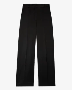 Pantalon large en satin noir