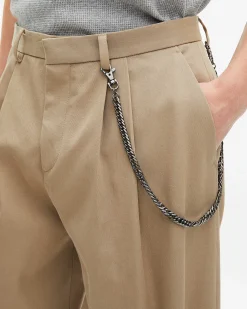 Pantalon à pinces coupe large beige