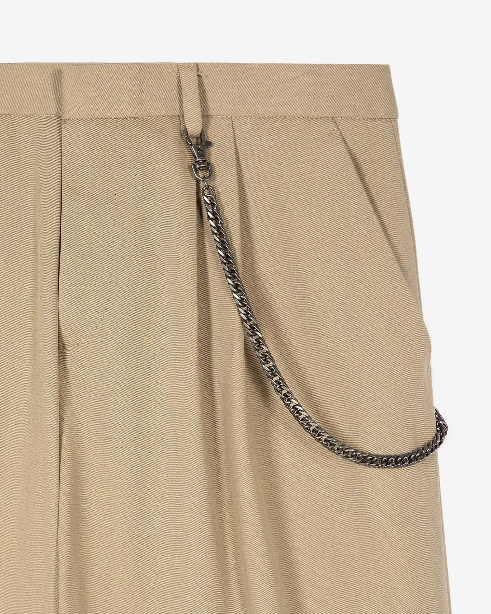 Pantalon à pinces coupe large beige