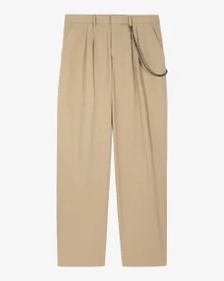 Pantalon à pinces coupe large beige
