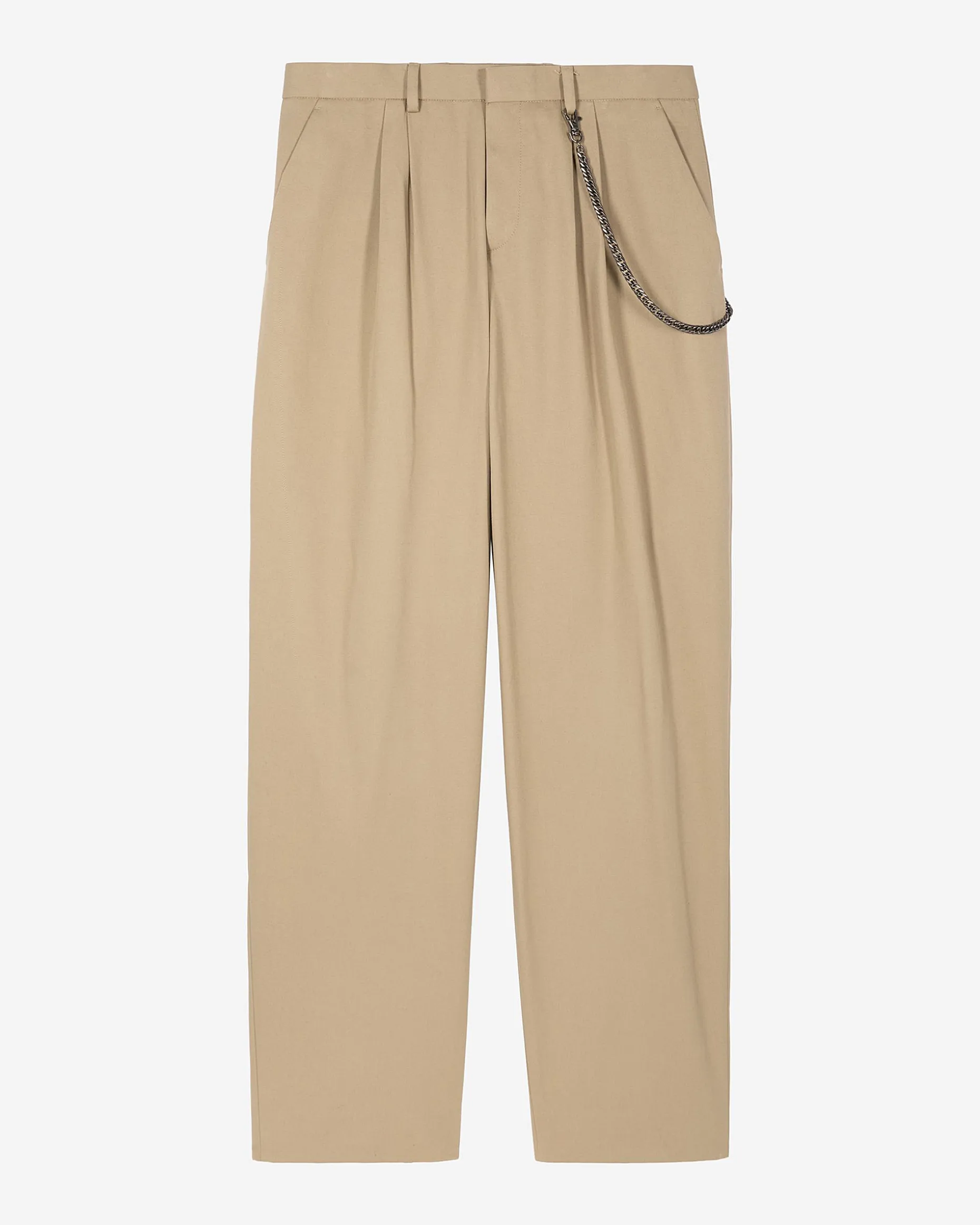 Pantalon à pinces coupe large beige
