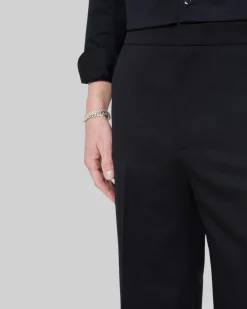Pantalon semi élastiqué coupe large noir