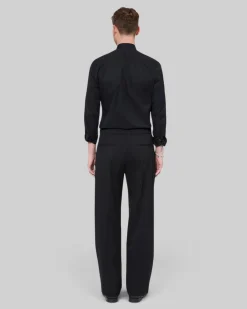 Pantalon semi élastiqué coupe large noir