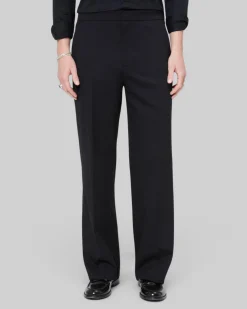 Pantalon semi élastiqué coupe large noir