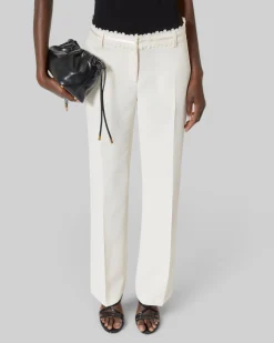 Pantalon tailleur large écru