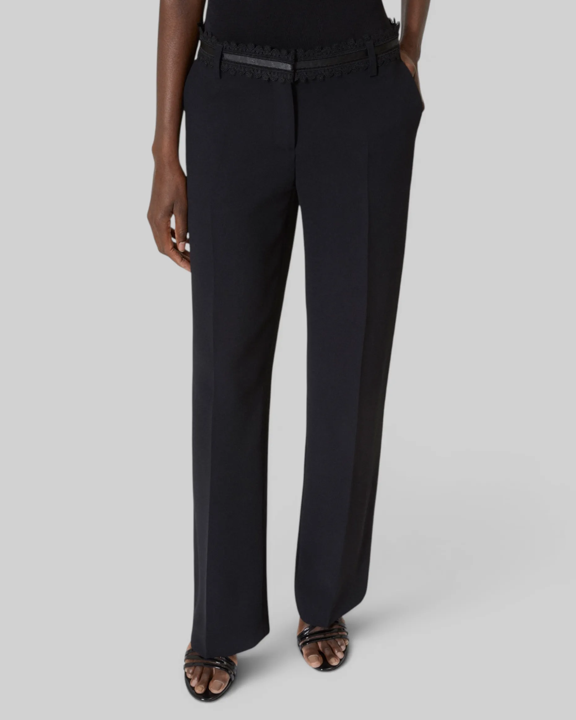 Pantalon tailleur large noir