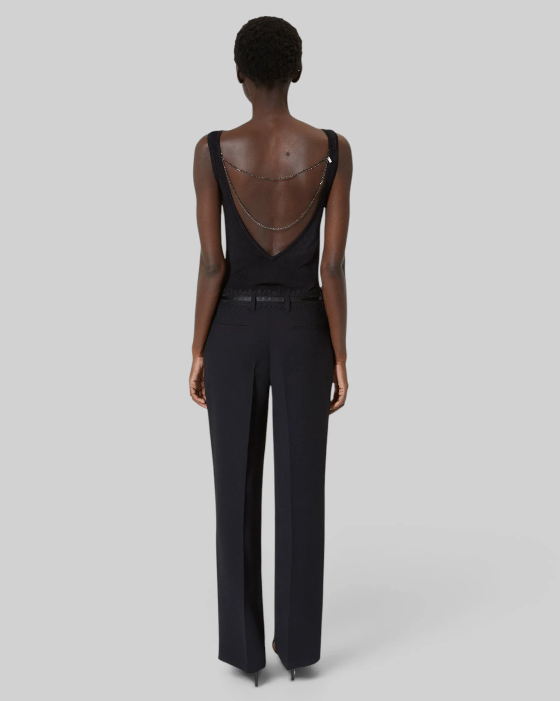Pantalon tailleur large noir