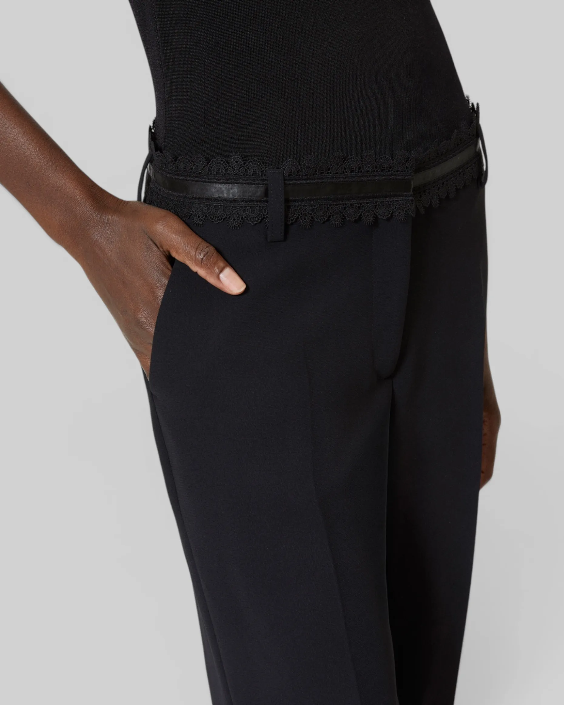 Pantalon tailleur large noir