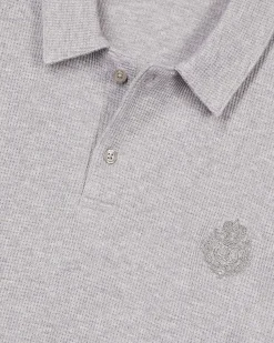 Polo en nid d'abeille avec blason gris