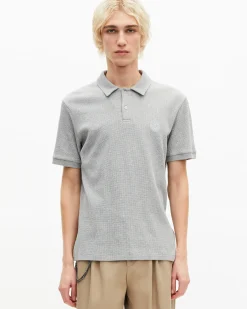Polo en nid d'abeille avec blason gris
