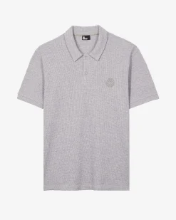 Polo en nid d'abeille avec blason gris