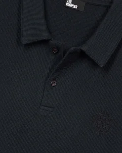 Polo en nid d'abeille avec blason marine