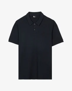 Polo en nid d'abeille avec blason marine