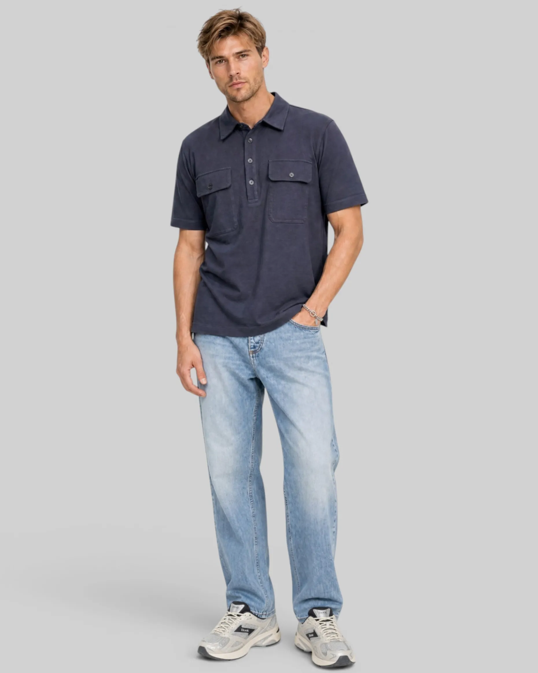 Polo manches courtes marine