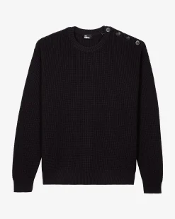 Pull à boutons marine