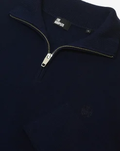 Pull col camionneur double face marine