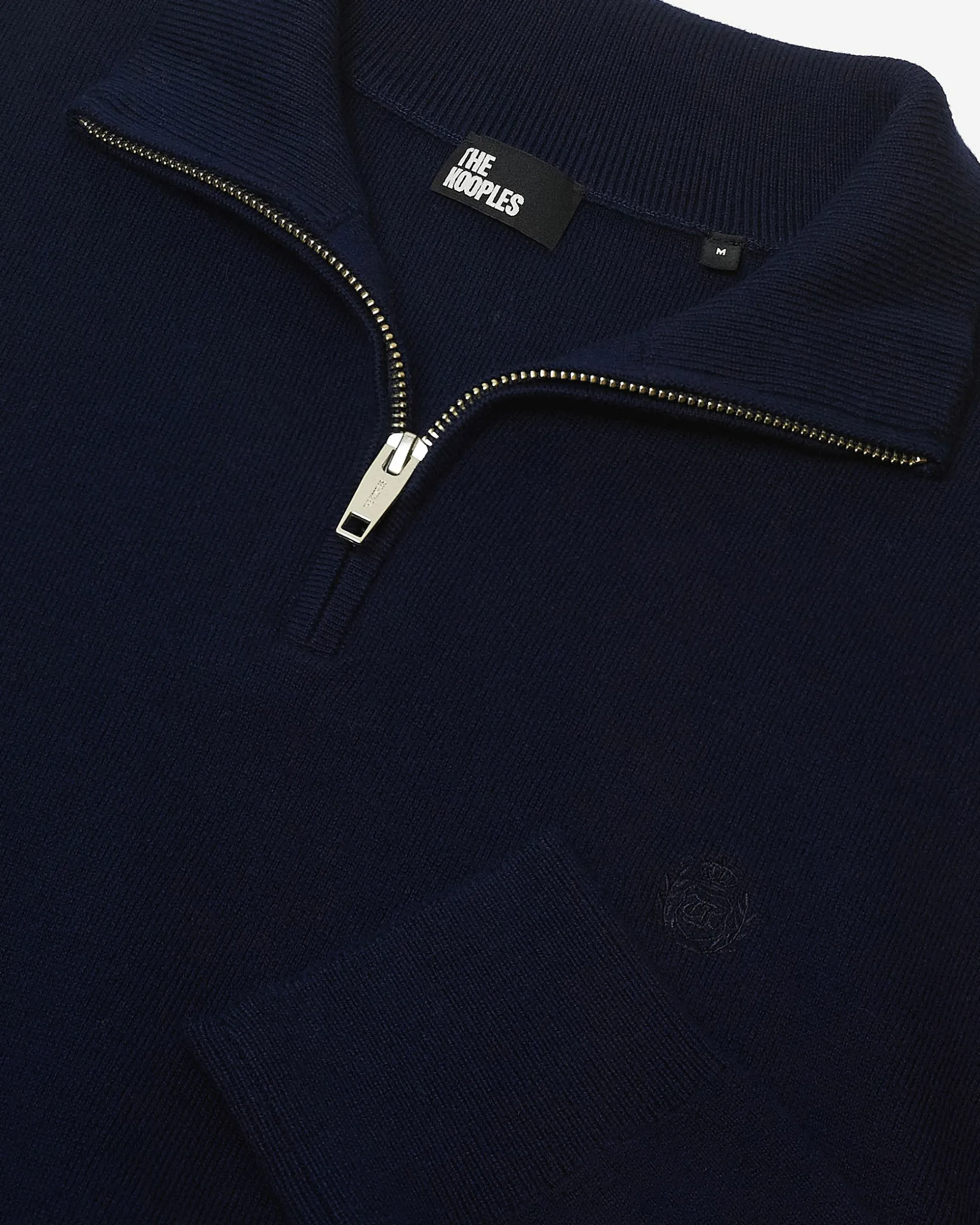 Pull col camionneur double face marine