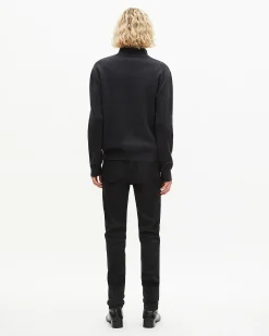 Pull col camionneur en laine double face gris