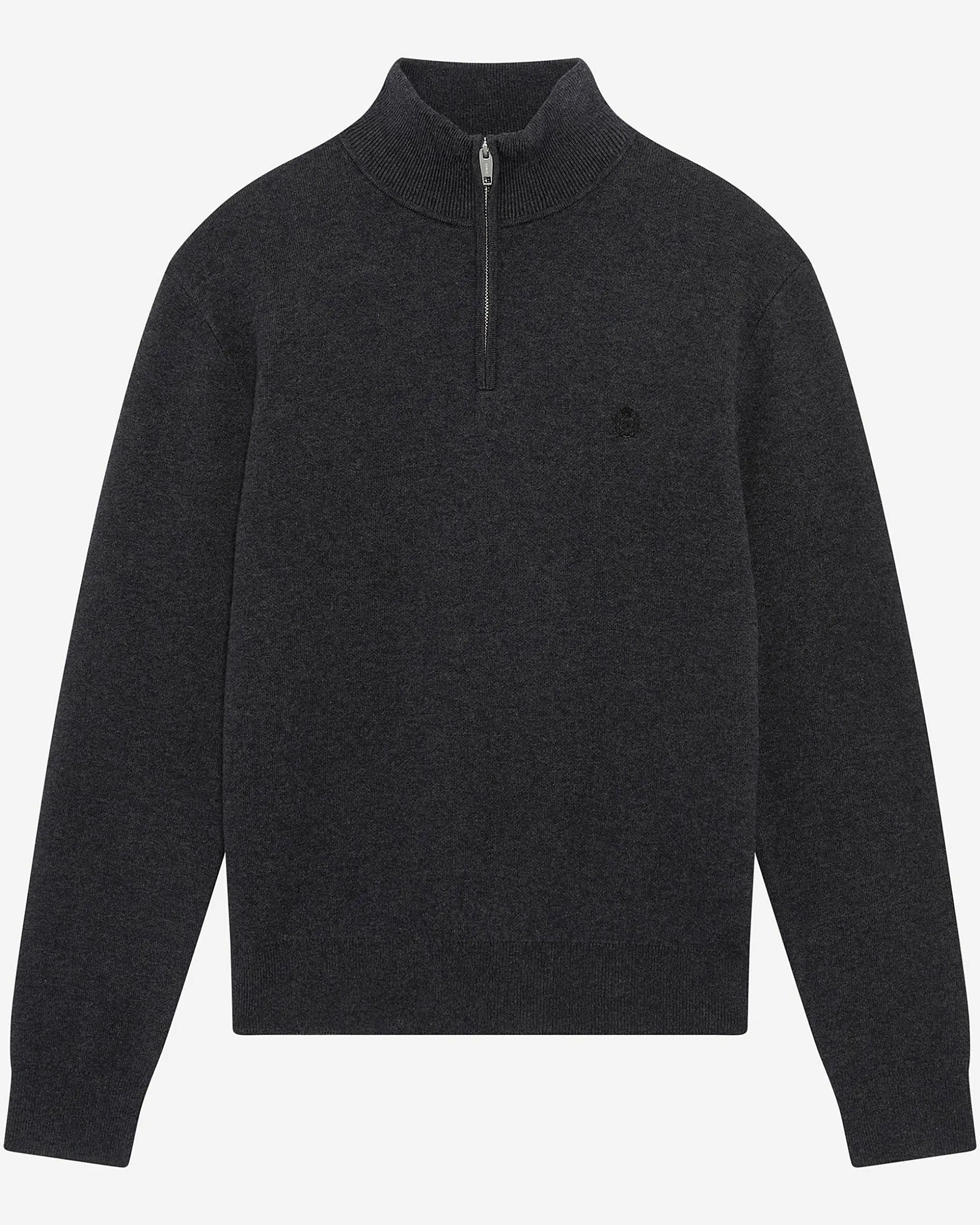 Pull col camionneur en laine double face gris