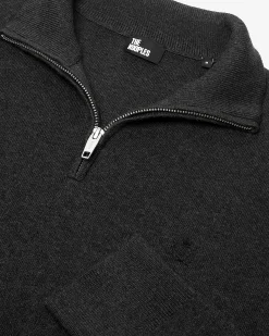 Pull col camionneur en laine double face gris