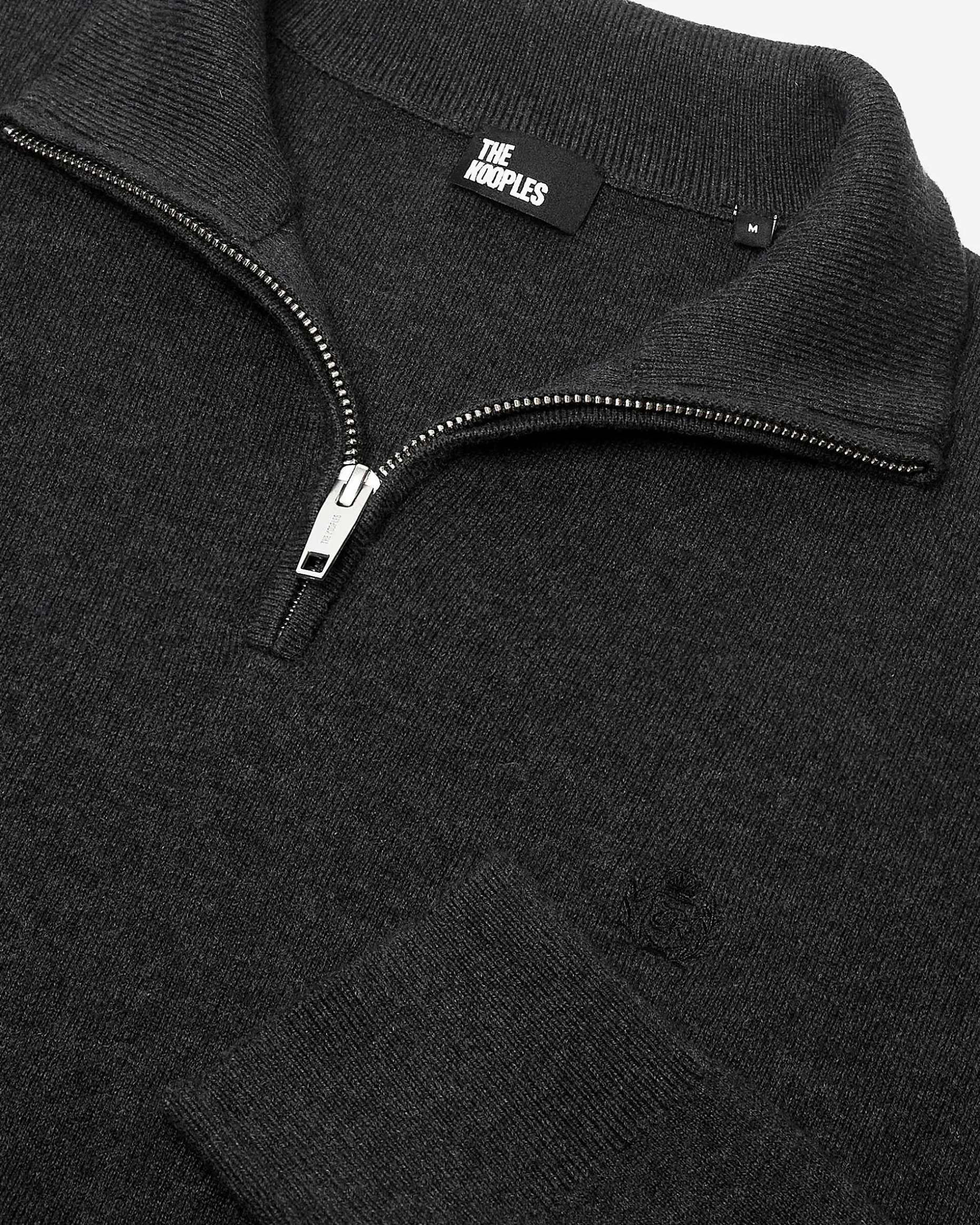 Pull col camionneur en laine double face gris