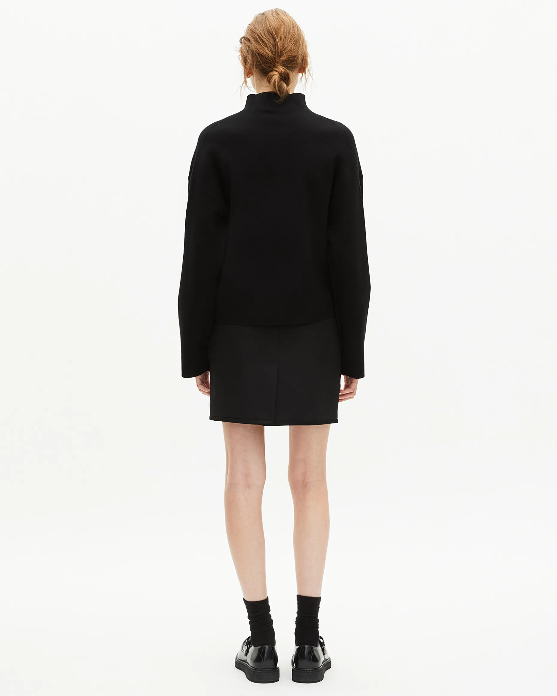 Pull col cheminée noir