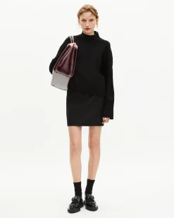 Pull col cheminée noir