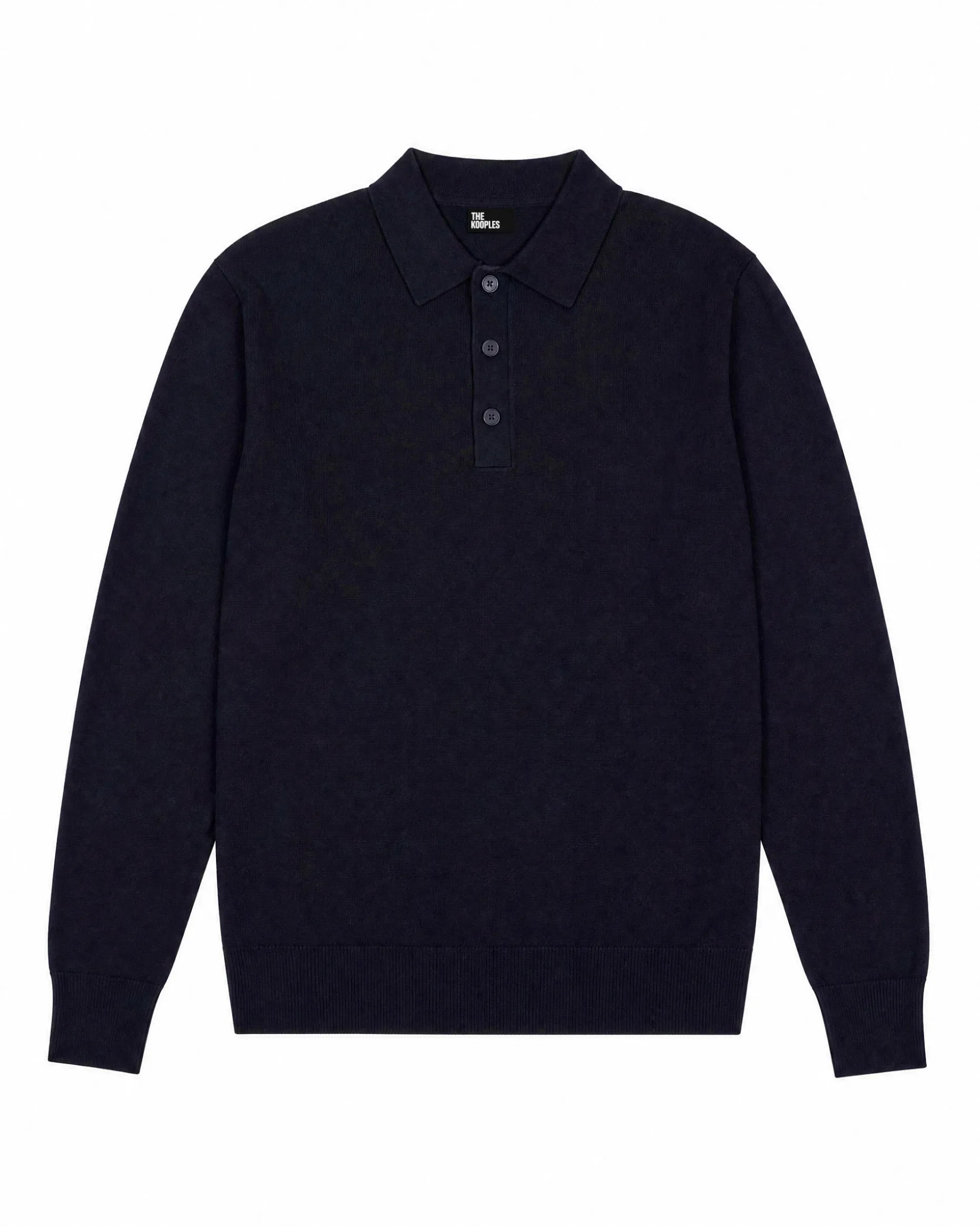 Pull col polo en laine marine