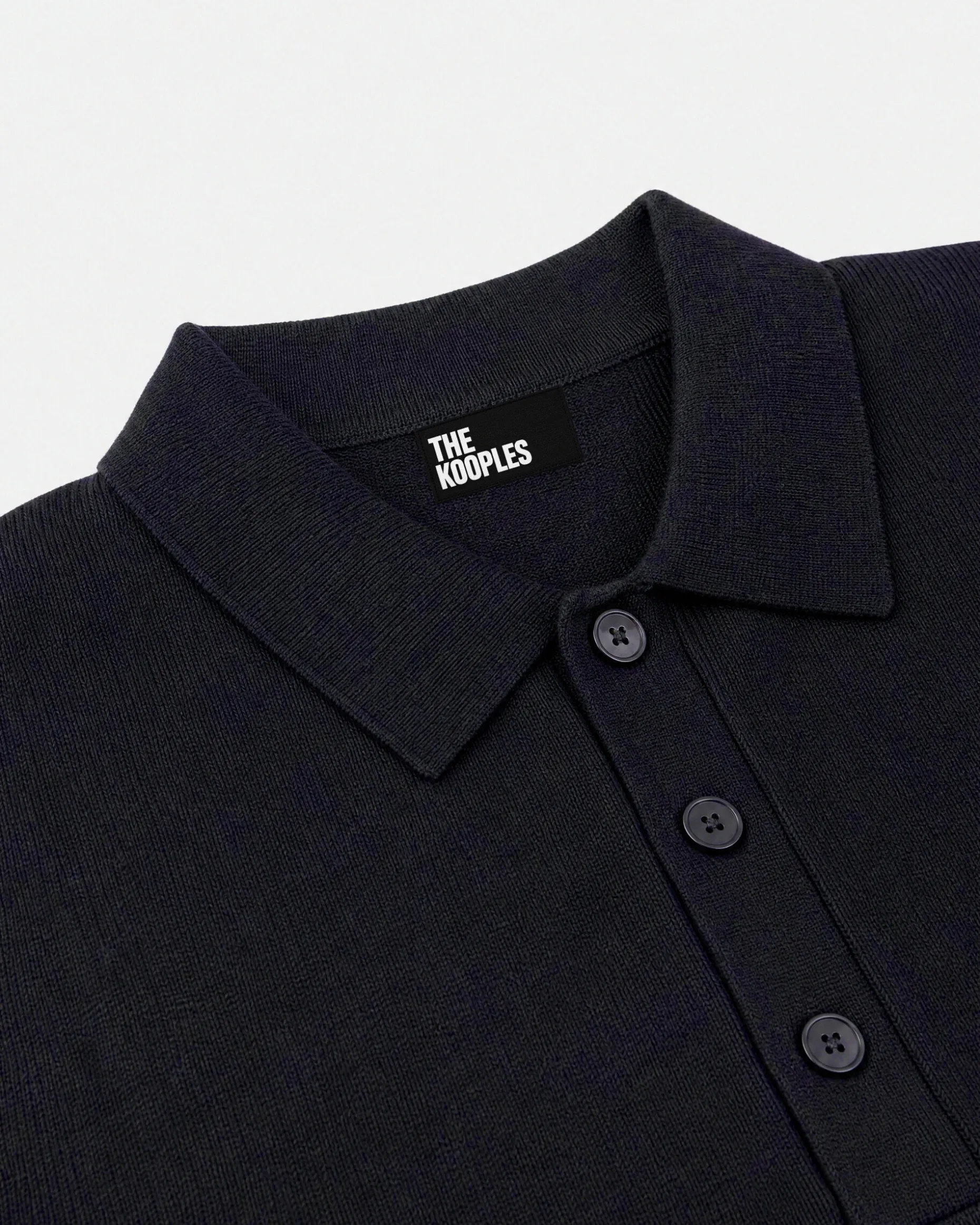 Pull col polo en laine marine
