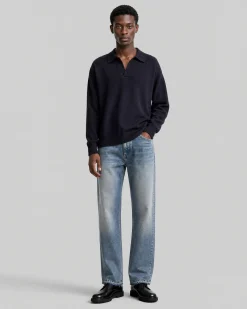 Pull col polo en laine marine