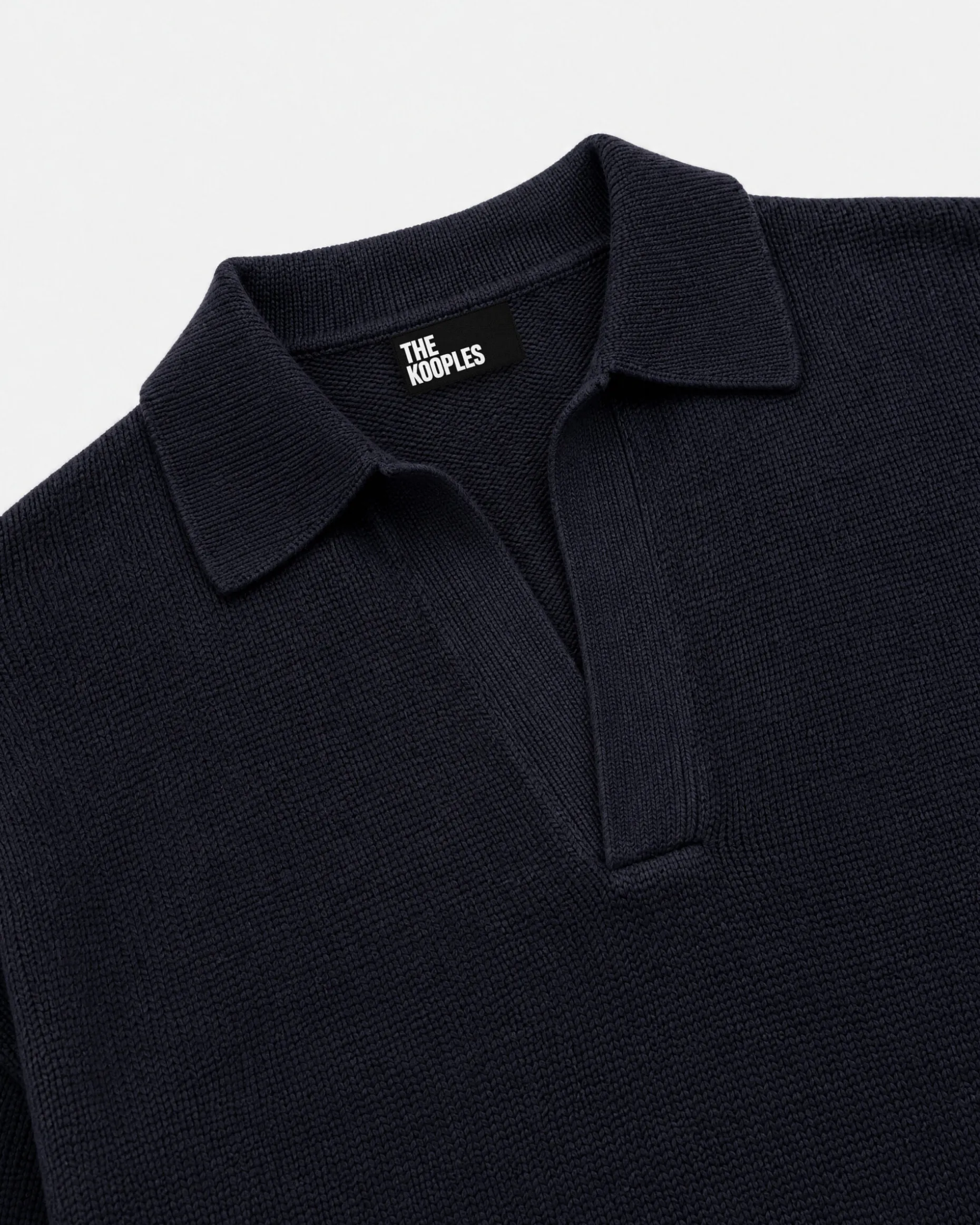Pull col polo en laine marine