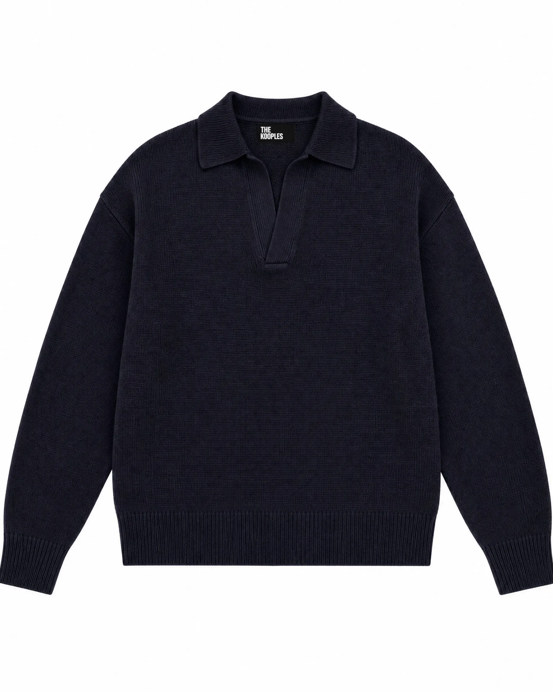 Pull col polo en laine marine
