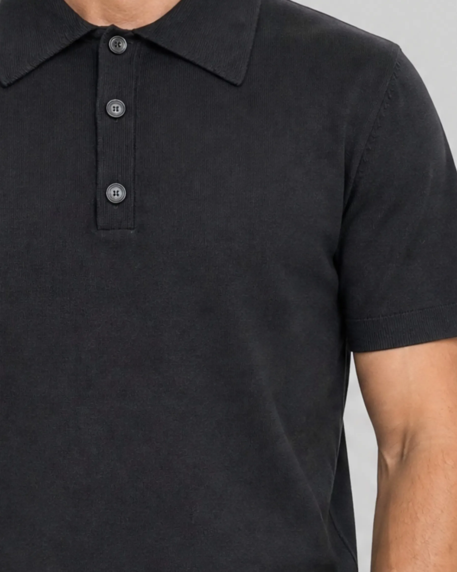 Pull col polo noir