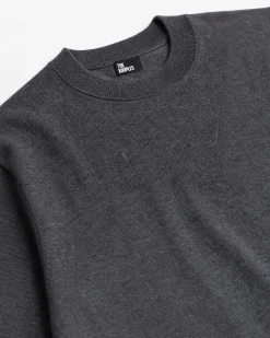 Pull col rond en laine mérinos gris