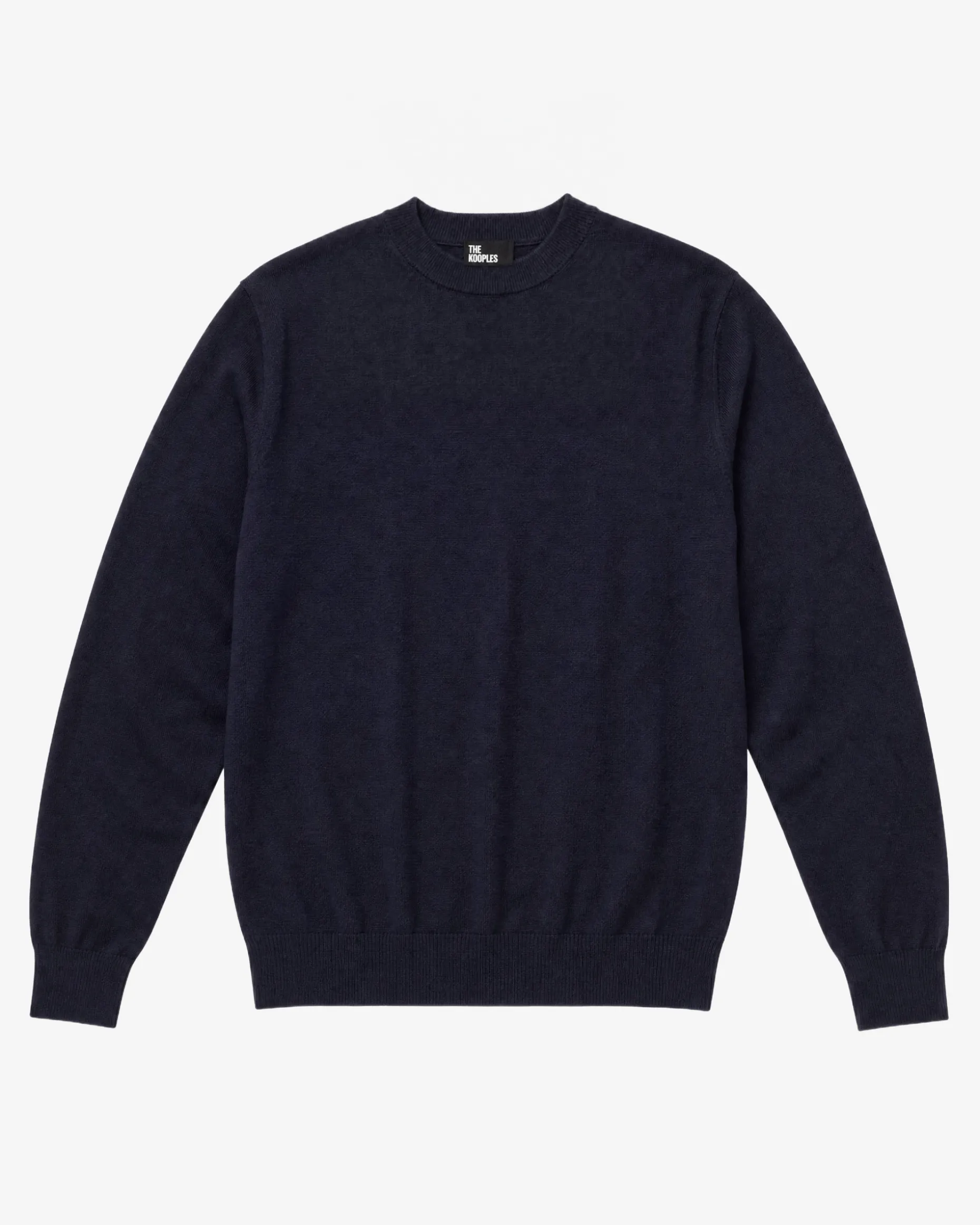 Pull col rond en laine mérinos marine