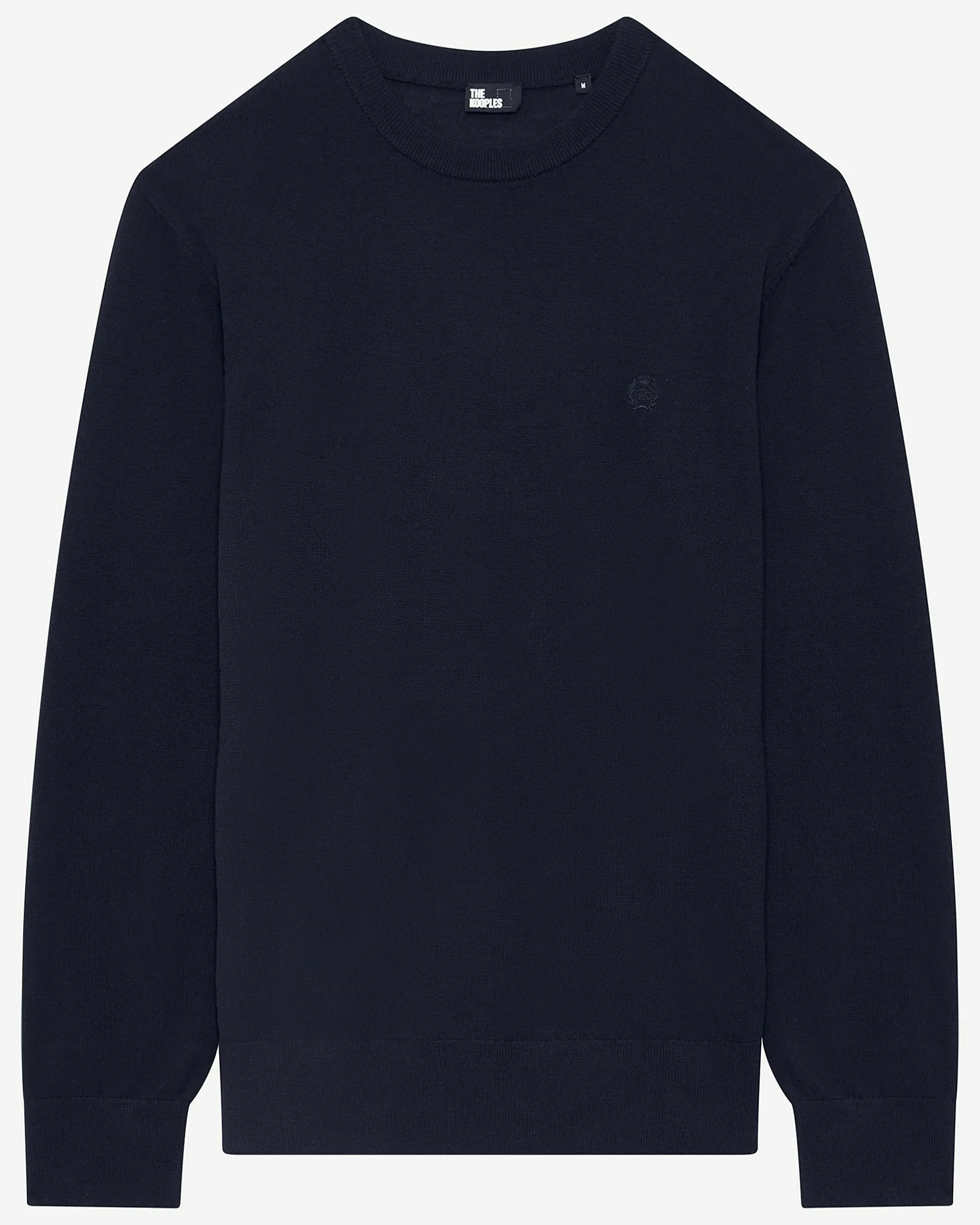 Pull col rond en laine mérinos marine