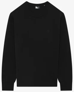 Pull col rond en laine mérinos noir