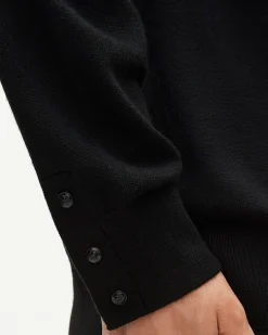 Pull col rond en laine mérinos noir