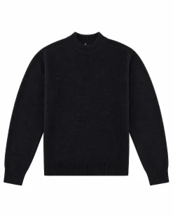 Pull col rond en laine noir