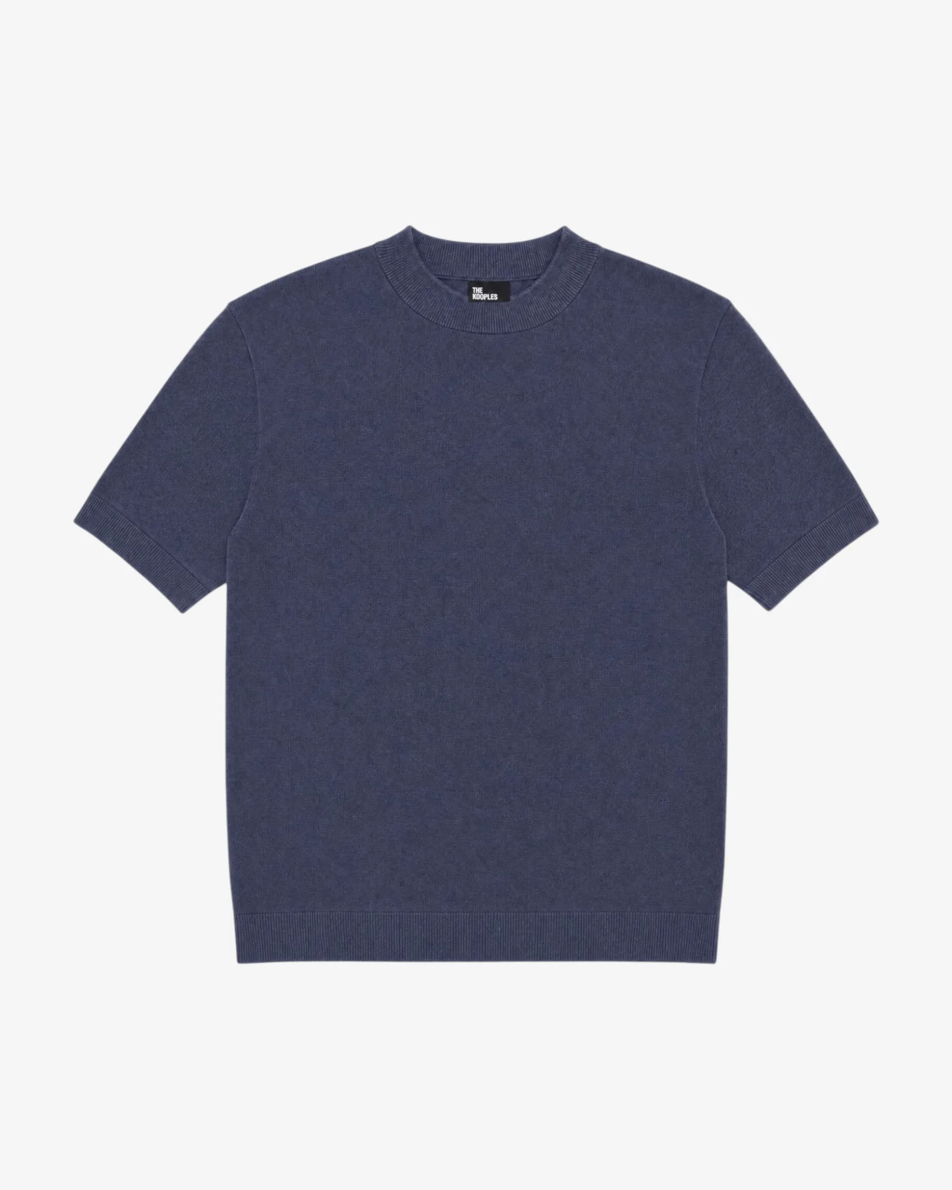Pull col rond marine